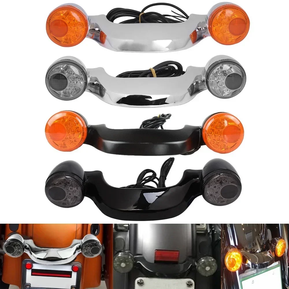 Motorcycle Rear LED Turn Signal Bullet Light Brake Lamp Bar For Harley Touring Street Road Glide 2010-2020, Road King 2017-2020