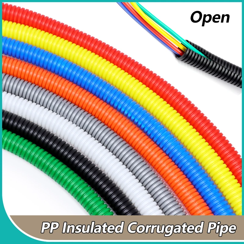 

AD7.5mm ~ 34.5mm PP Insulated Opening Corrugated Pipe Wire Threading Plastic Pipe Auto Car Harness Casing Protective Sleeve Tube