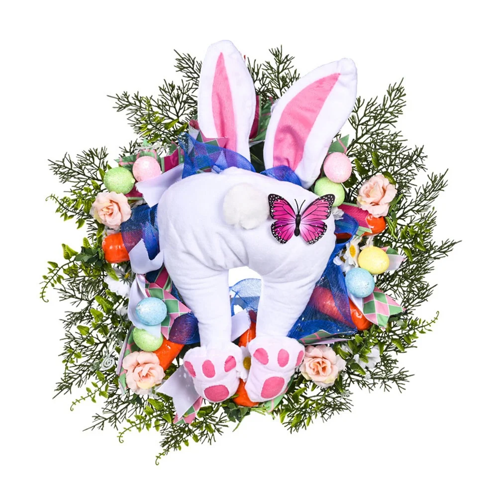 Colorful Easter Rabbit Garlands Door Oranments Wall Decoration Bunny Easter Party Eggs Happy Easter Party Decor for Home