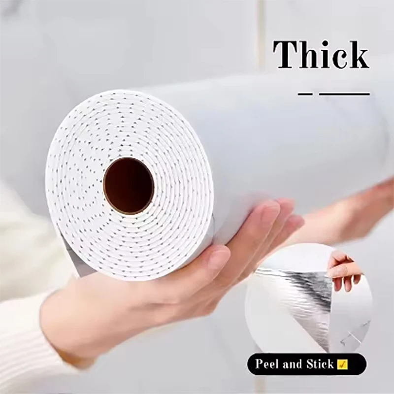 Thickened Foam Bedroom Wallpaper Imitation Ceramic Tile 1 Roll Self-Adhesive Wallpaper Kitchen Oil-Proof Wall Sticker.