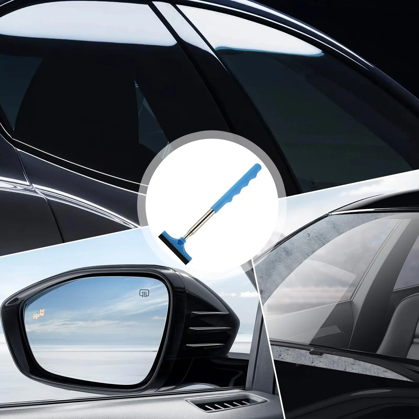 Windshield Squeegee Telescopic Window Cleaner Squeegee Multifunctional Rearview Wipers For Truck Vehicle SUV Sedan Outdoor Daily