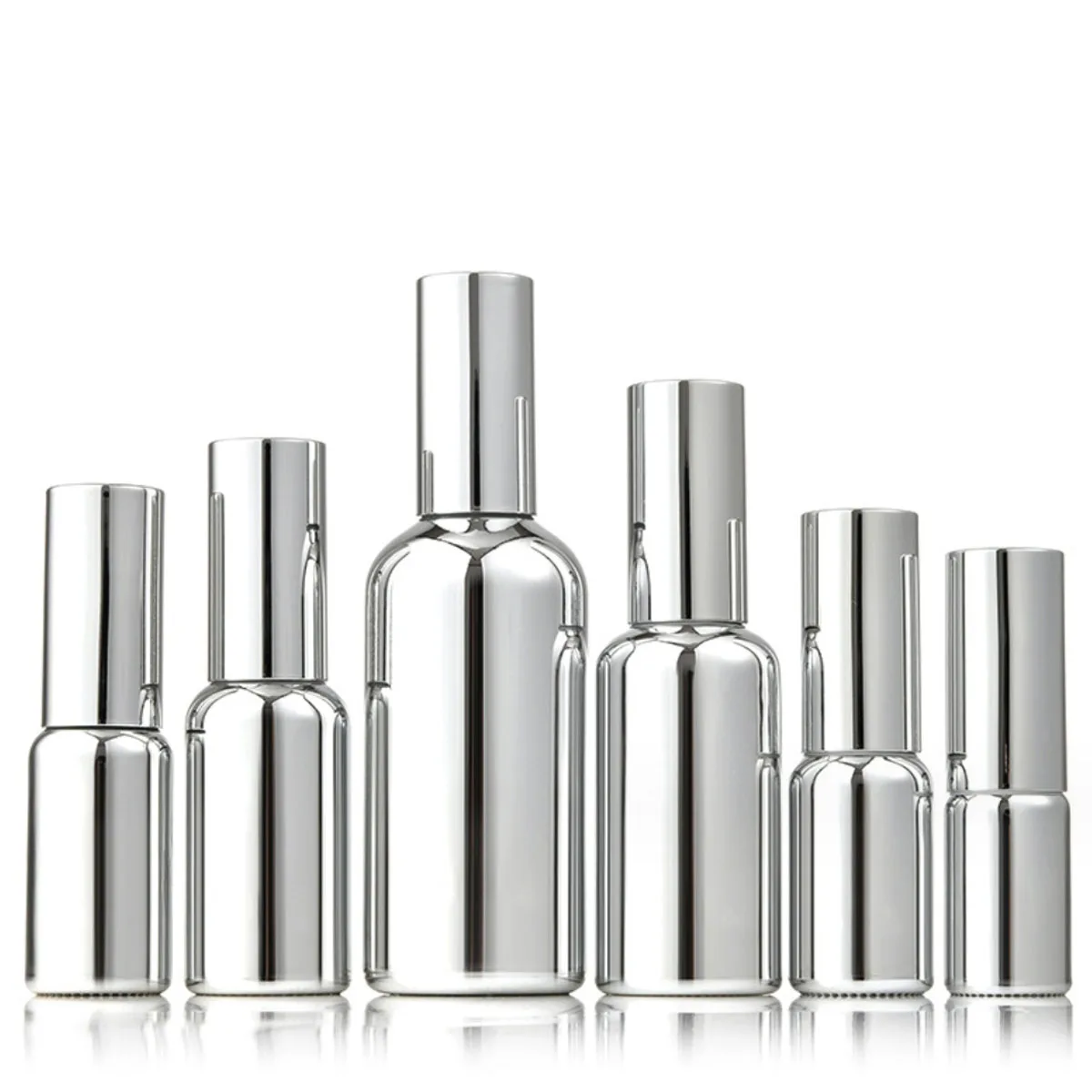 15ml 30ml 100ml Essential Oil Spray Bottle Bright Silver Fine Mist Perfume Atomizer Refillable Empty Glass Bottle shampoo NEW