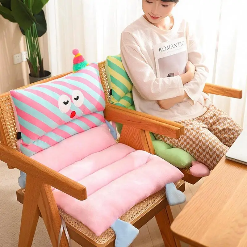 Cartoon Seat Cushion Seat Pad With Backrest Chair Pillow For Girls Women Floor Cushions Room Decor For Sofa Bedroom