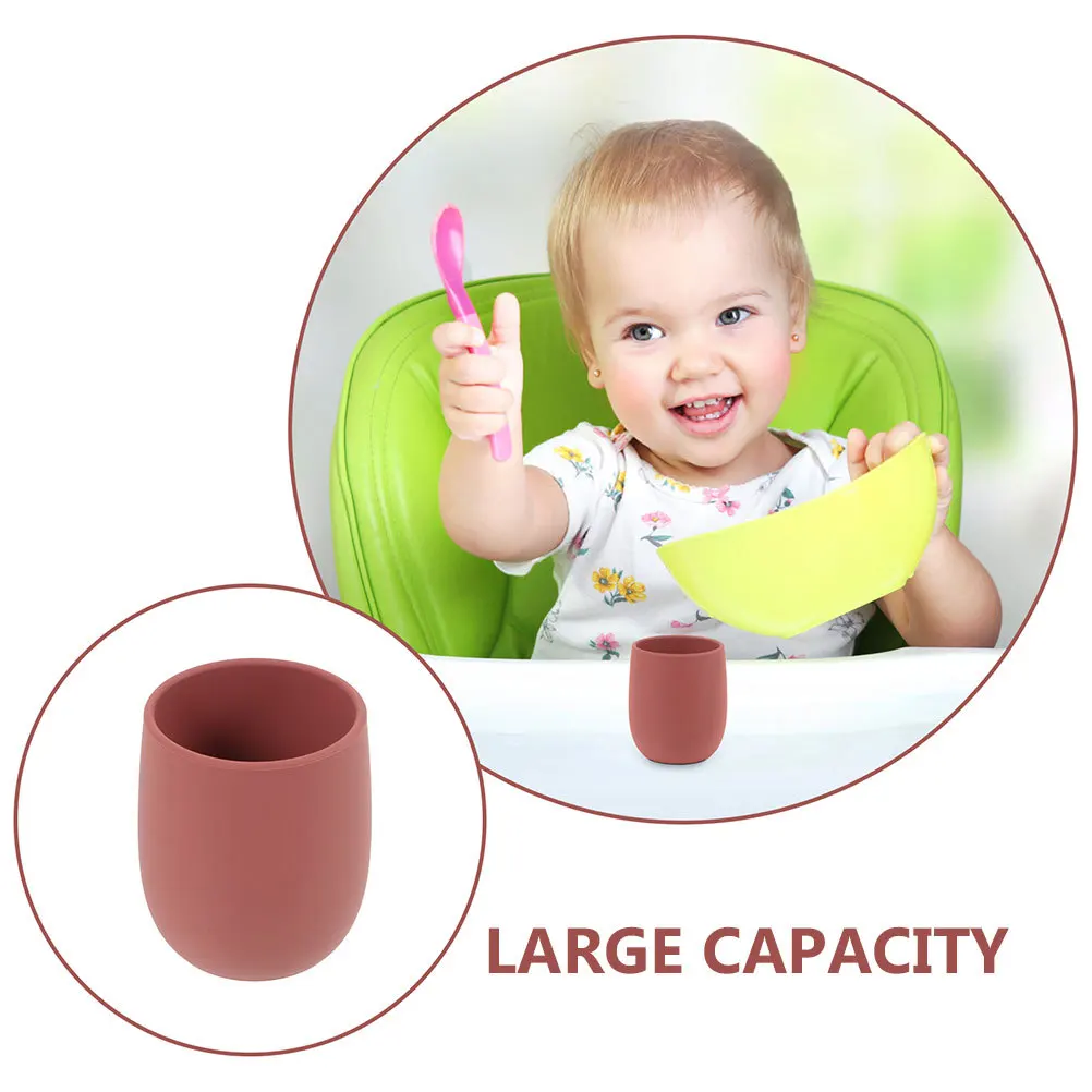 2 Stück Baby-Trainingsbecher, Silikon-offener Becher für Kleinkinder, langlebig, hitzebeständig, leicht zu reinigen, sicher, kleine Hände, Silikonbecher für Babys