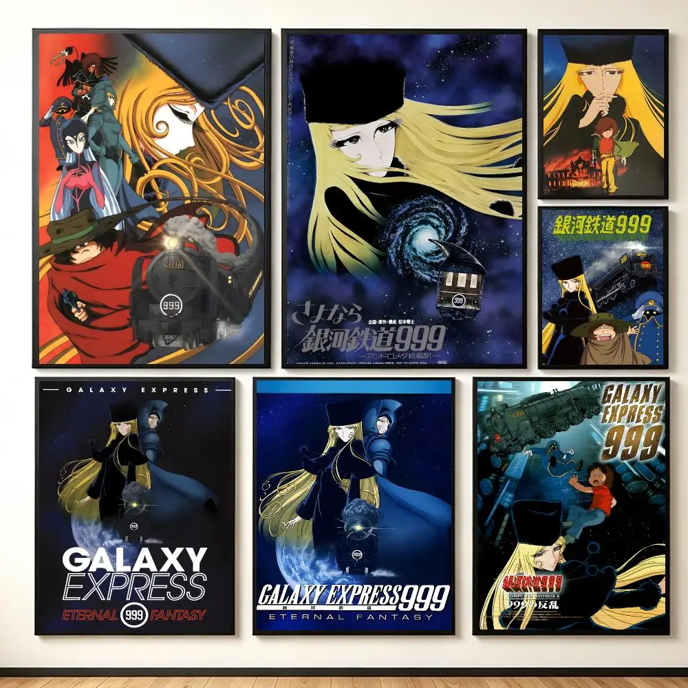 Retro Anime G-Galaxy Express 999 Poster Lightweight Self‑Adhesive PP Wall Decal for Study Living Room Bedroom Decor Gift
