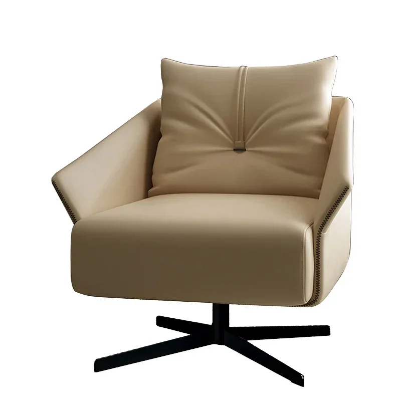 

л # Итальянский легкий роскошный кожаный диван, одиночный диван, вращающийся стул для отдыха, современный простой стул для отдыха