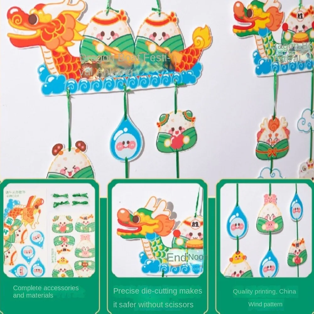 1 conjunto pendurar dragão barco festival pingente antigo artesanato estilo chinês brinquedo diy artesanal zongzi presentes das crianças