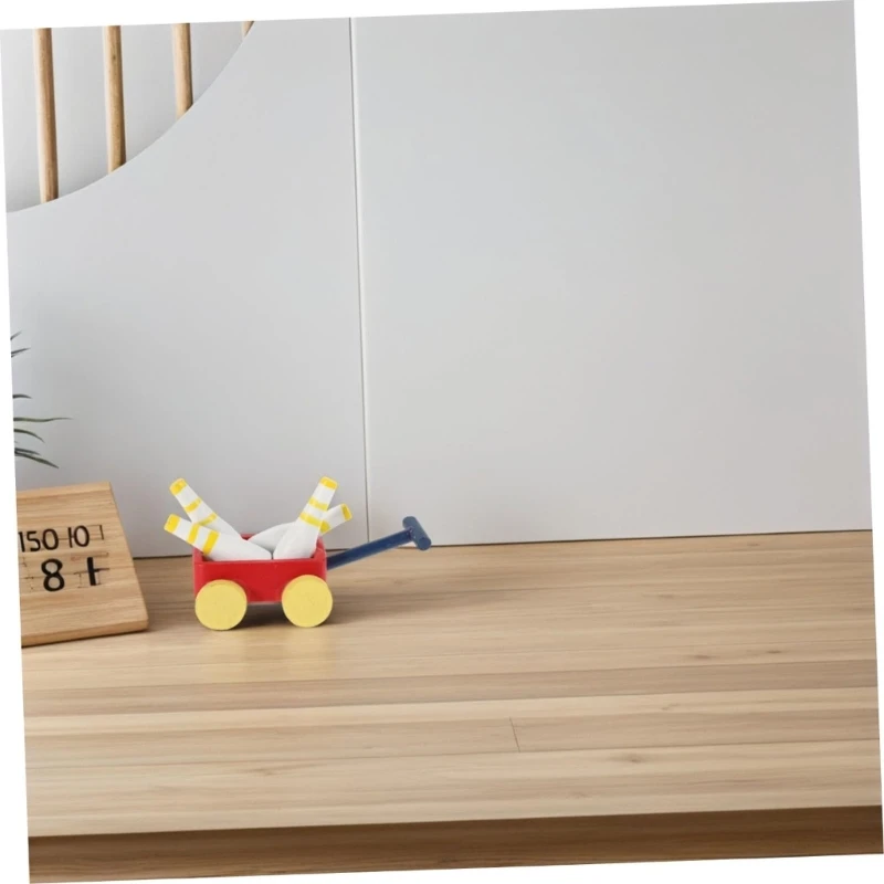 

Delicate Miniature Dollhouses Bowling Pushcart Model Perfect As Gift 15UB