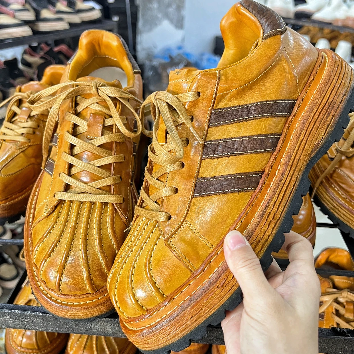 

Goodyear Personalized Customized Luxury Handmade Shell Head Leather Sole Shoeart Retro Premium Boots