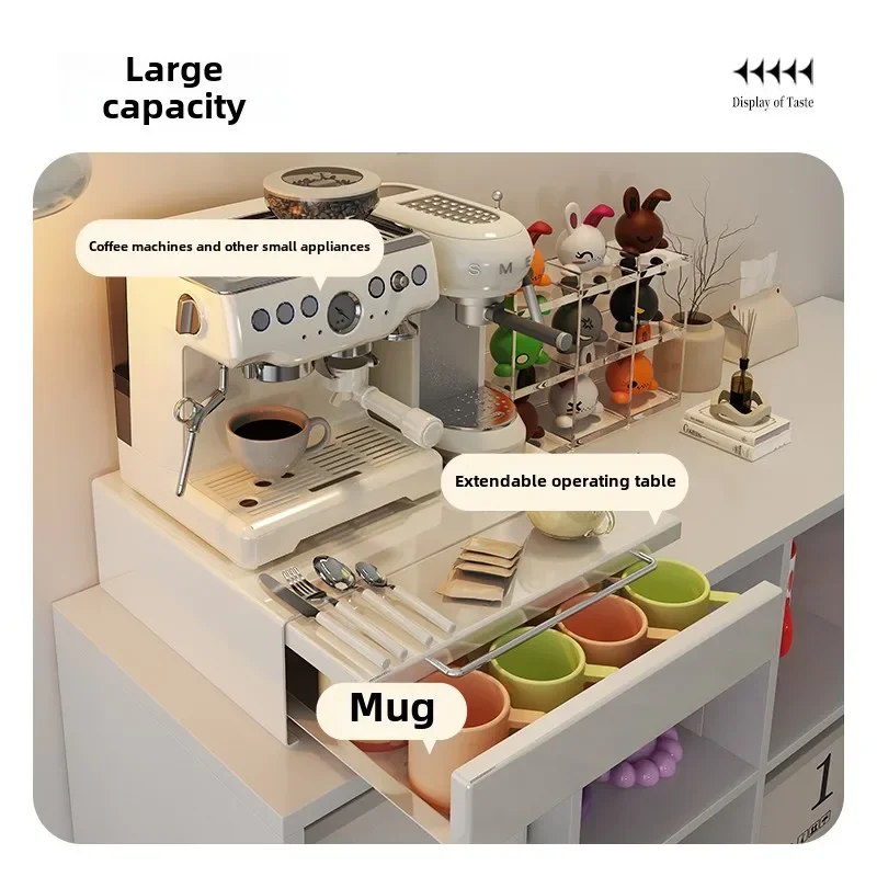 Metal Kitchen Storage Rack Anti-Pest Microwave Shelf Double Drawer Countertop Organizer Dust-Proof Spice Storage Cabinet