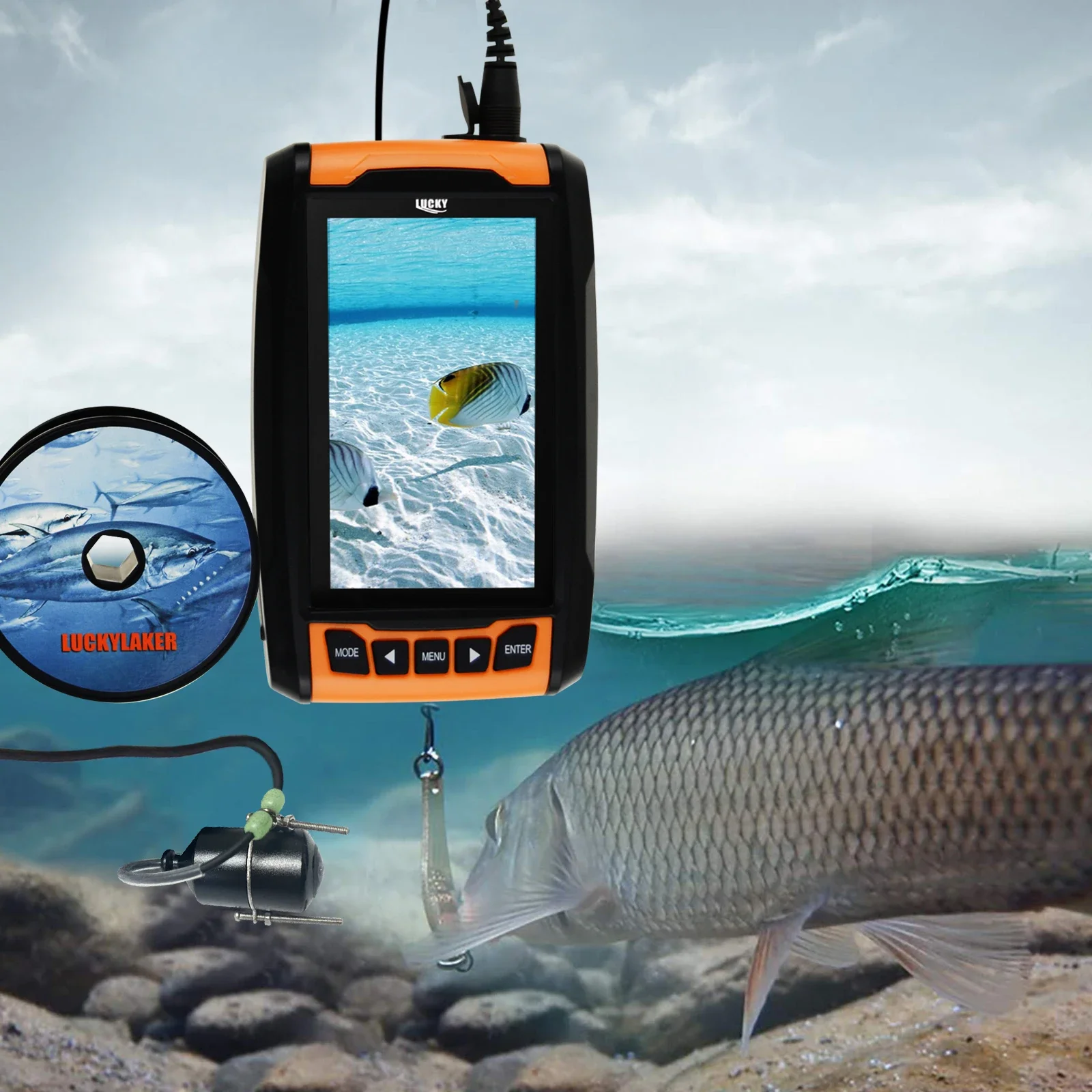 Lucky Underwater Fishing Camera Fish Finder Camera with Infrared Lights for Ice,Sea Fishing(OEM packaging service available)