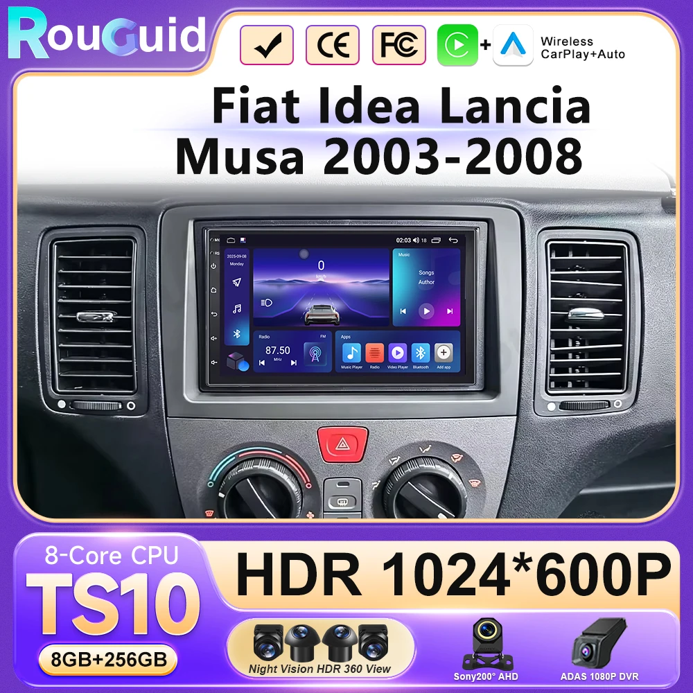 

Автомагнитола Android 16 с Carplay для Fiat Idea Lancia Musa 2003-2008: GPS-навигация, видео, стерео, монитор, Bluetooth (без 2DIN)