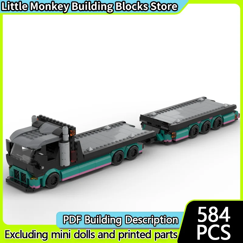 

Speed Racing Car Model MOC Building Bricks Car Transporter Truck Modular Technology Children Holiday Gifts Assemble Toys Suit
