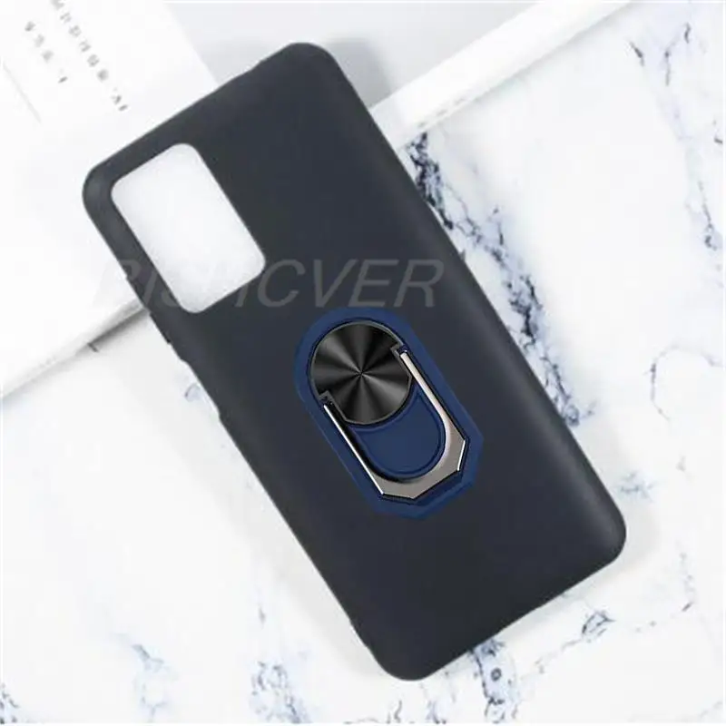 Magnet Phone Case For ZTE Blade V30 Shockproof Soft TPU Silicone Cover For ZTE Blade V30 9030 Case With Ring Holder image 3