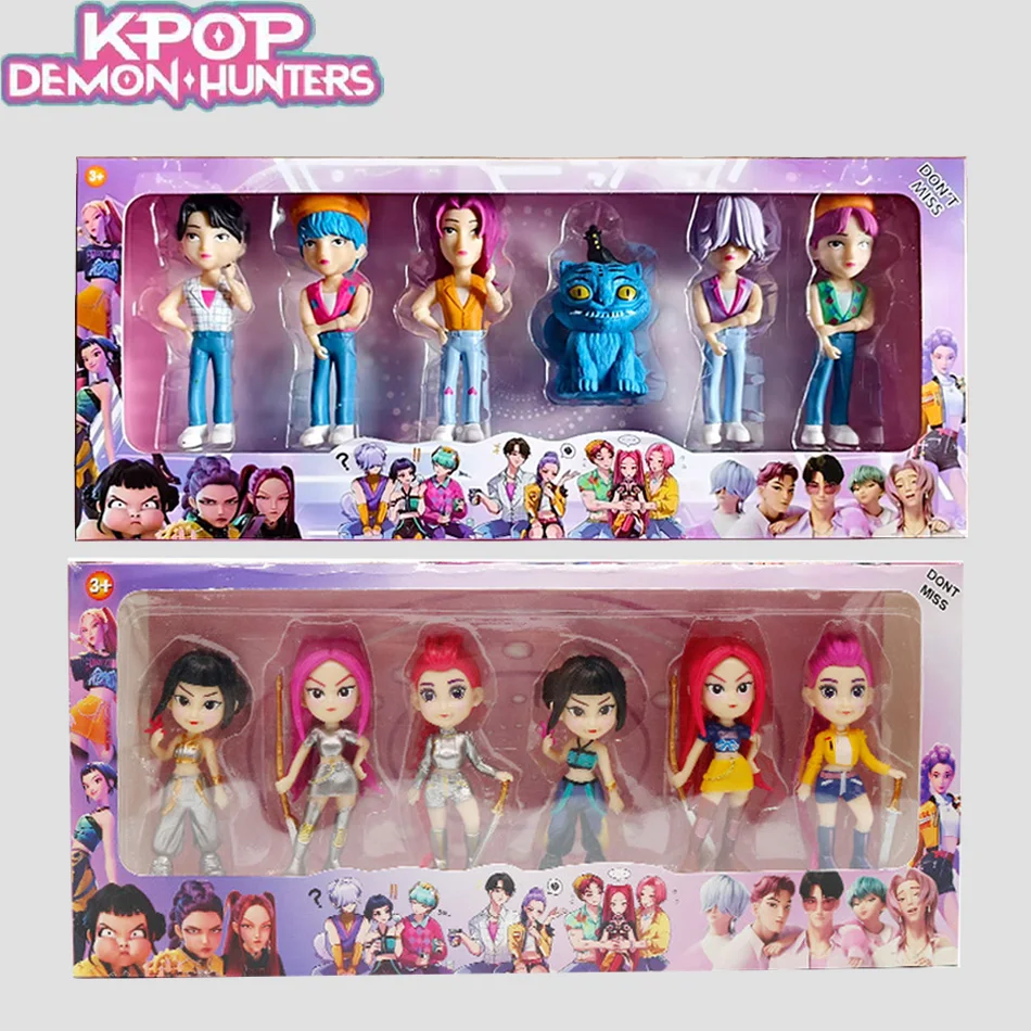 Nouveau 2 styles Anime Kpop chasseurs de démons HUNTRIX SAJA BOYS RUMI MIRA ZOEY Derpy tigre figurine modèle poupée jouet cadeau