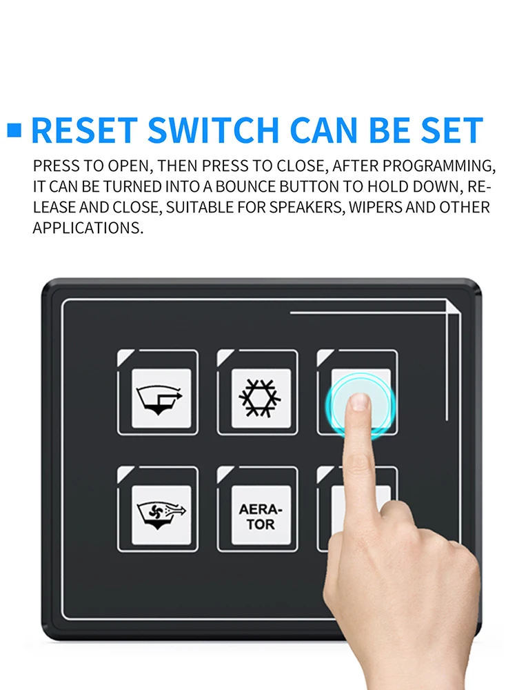 6 GANG รถ LED Touch เมมเบรนแผงควบคุมสวิทช์ IP67 กันน้ํารถเมมเบรน Controller แผงสวิทช์รถอุปกรณ์เสริมอิเล็กทรอนิกส์