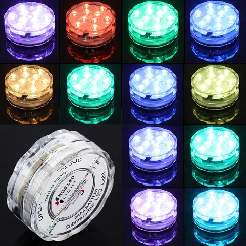 Swimming Pool Light /Set LED RGB Lights Waterproof Remote Control Underwater Lamp Wedding Party Vase Decor Underwater Light