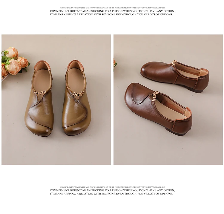 Ethnische V-Ausschnitt Perlenbesetzte Ballerinas Damen Schlichte Vintage Echtleder Mokassins Slip-On Loafer Elegante Alltagsschuhe für Mütter – Detail 20