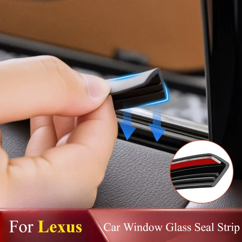 Waterproof Accessories For Lexus RX/NX/GX/LM/LS/LC/RZ/UX/LX 4‑Door Window Weatherstrip Upgraded Thickened Widened Sound‑Insulate