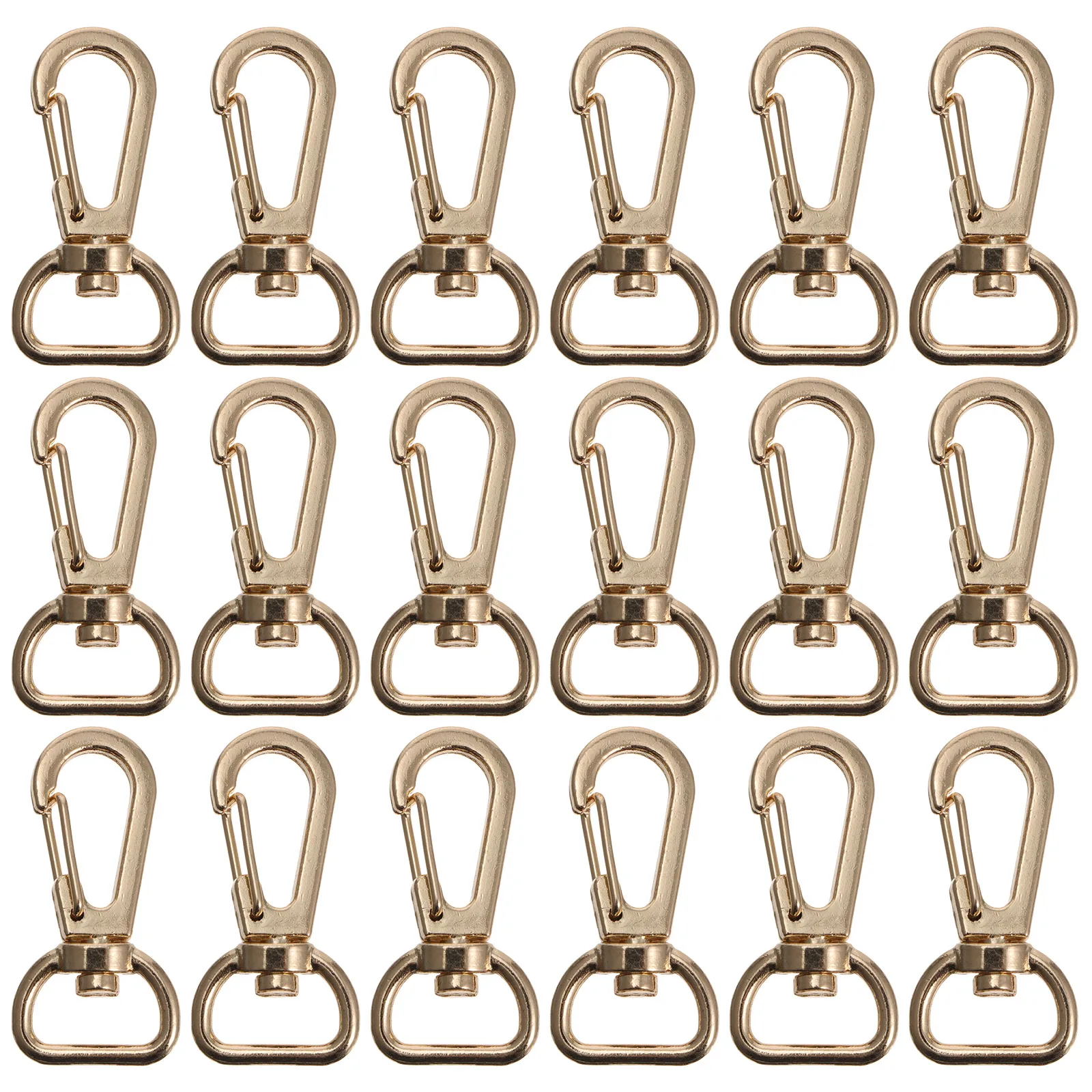 

20pcs Golden Alloy Dog Buckle Hooks Spring Hanging Clasp for Luggage Bags Keychains Durable Travel Accessories