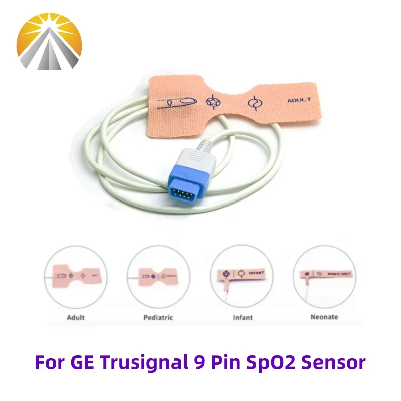 9 Pin SpO2 Sensor Disposable For GE Datex Ohmeda Trusignal Oximeter Probe OXY-F-UN 0.9 M S/5 i4 Modular Monitors with E Series