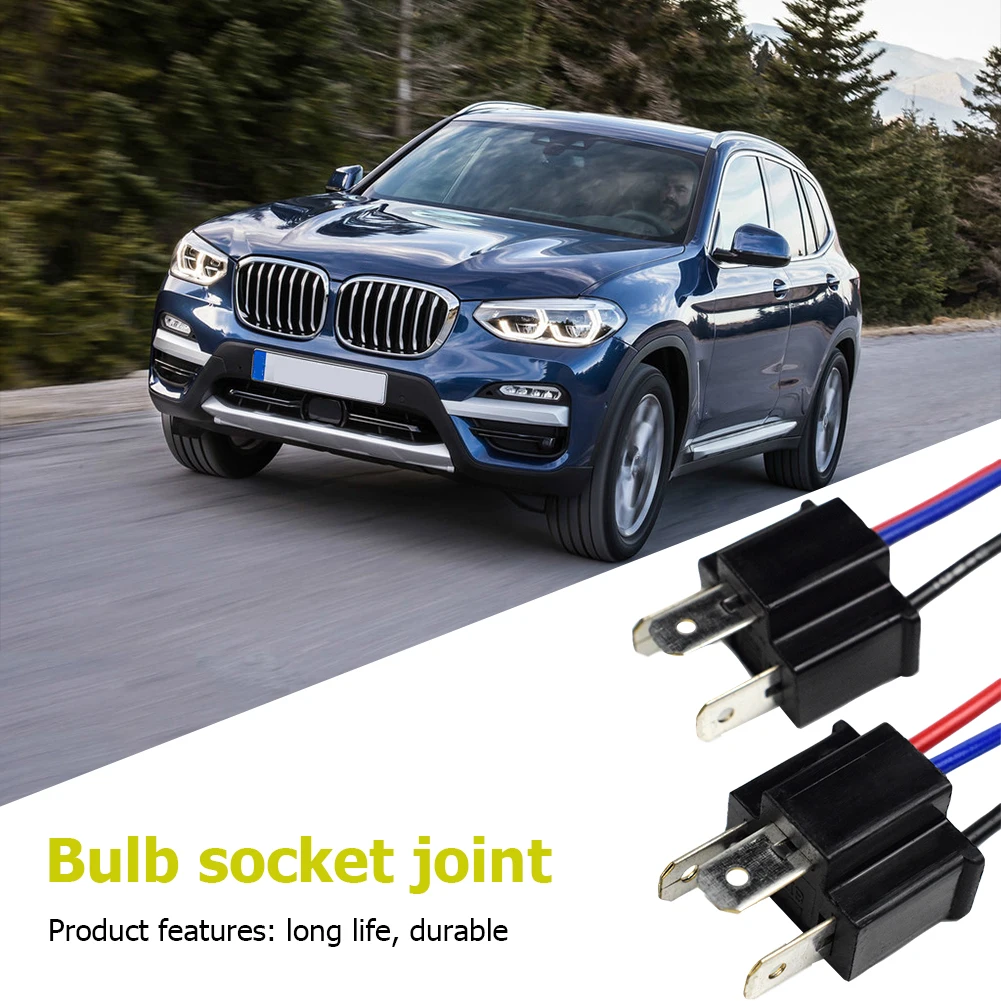 

2 шт. 9003 H4 Разъем для фар, соединительный кабель (головка/основной разъем) из ABS+медь, для фар и противотуманных фар, штекерный разъем типа Pig Tail