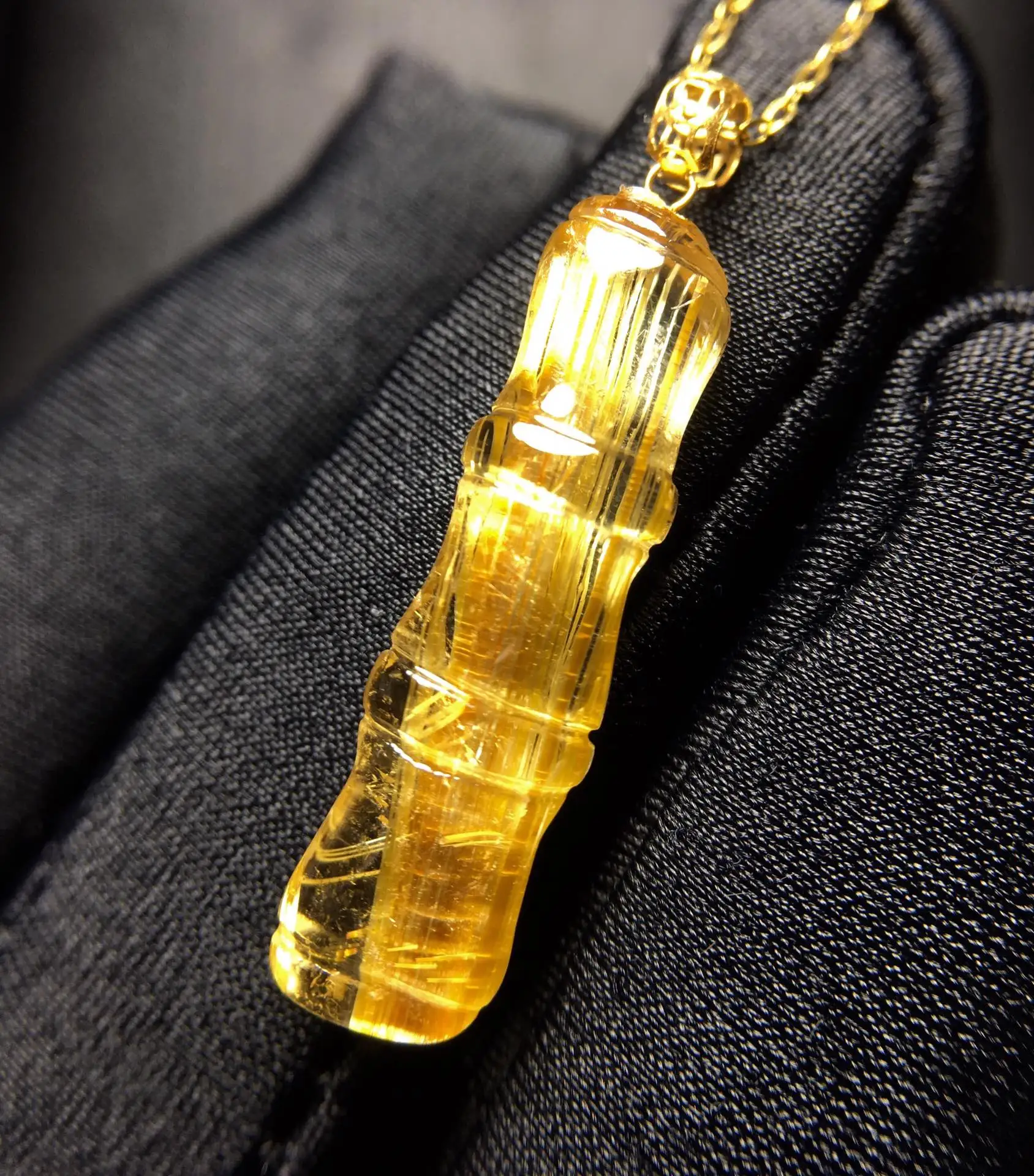 

Подвеска из натурального золота с рутилированным кварцем, ювелирные изделия из рутилированного кварца, 28*7,7*5 мм, цветок любви для женщин, Бразилия AAAAAAA