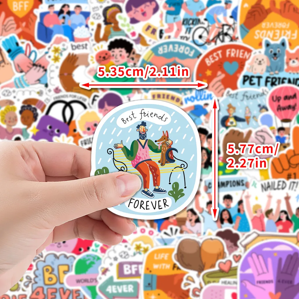 50PCS Nordic Friendship Day Series Graffiti Stickers - Waterproof Decor for Water Cup, Phone, Computer AnimeWorlds Store