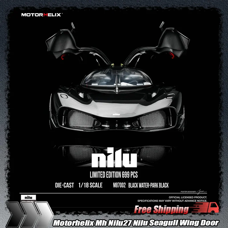 

Motorhelix Mh Die-Cast Model Nilu27 Nilu Seagull Wing Door - Simulated New 1:18 Alloy Miniature Car Model Custom Kids Toys Gifts
