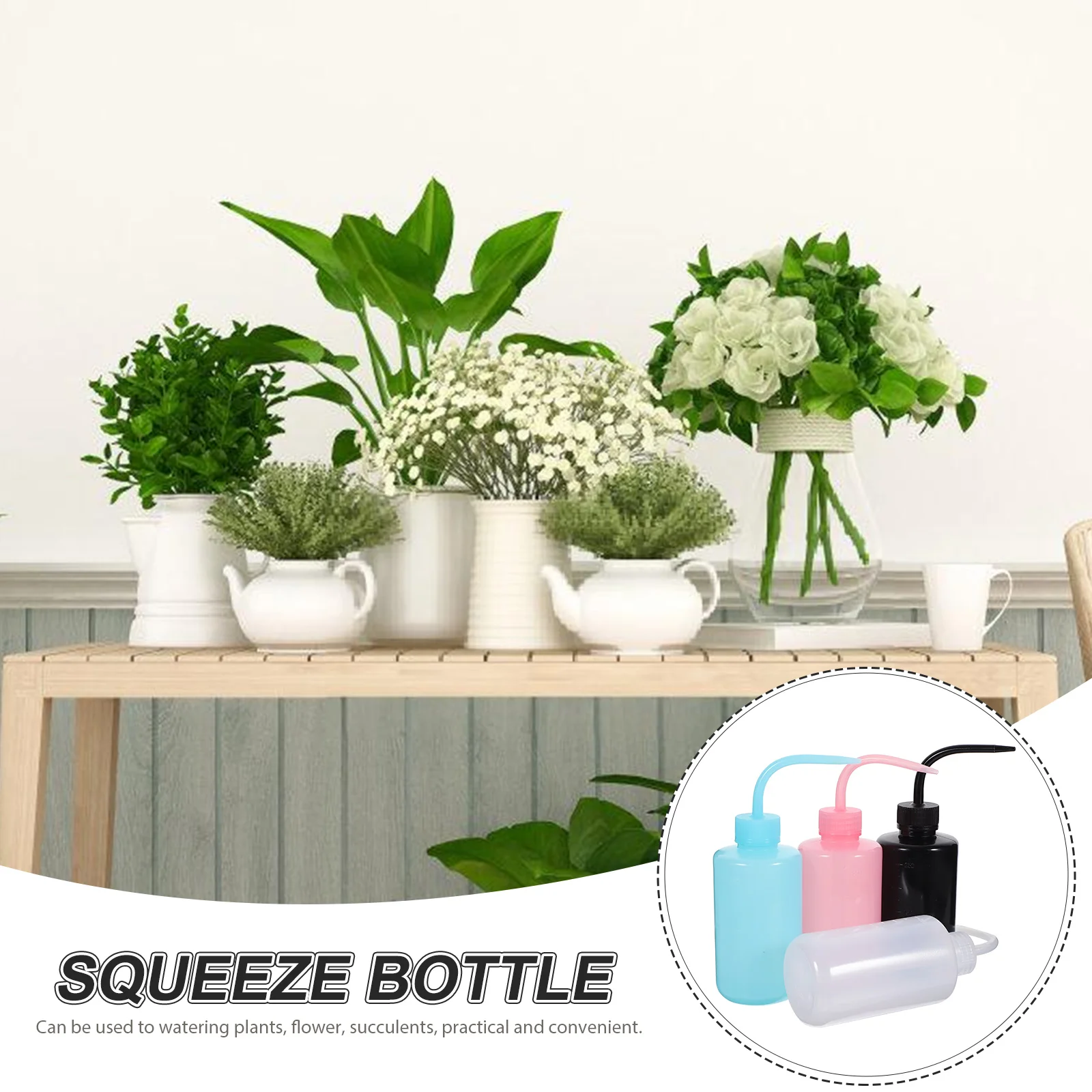 

12Pcs Flower Watering Bottles Bend Mouth Plastic Squeeze Bottles Portable Practical Gardening Tool for Precise Plant Watering