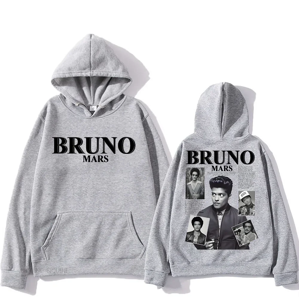 Bruno Mars Hooded Streetwear Women Goth Y2k Clothes Fleece Sweatshirt for Autumn/Winter Hip Hop Clothing Sudaderas Retro Hoody