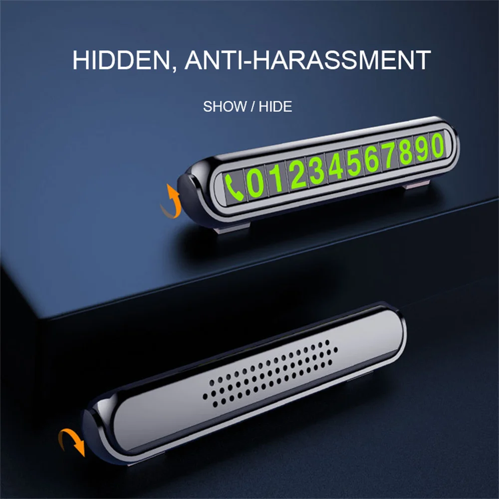 Car Temporary Parking Card Luminous Auto Styling Phone Number Plate Telephone Number Park Stop Sticker Accessories