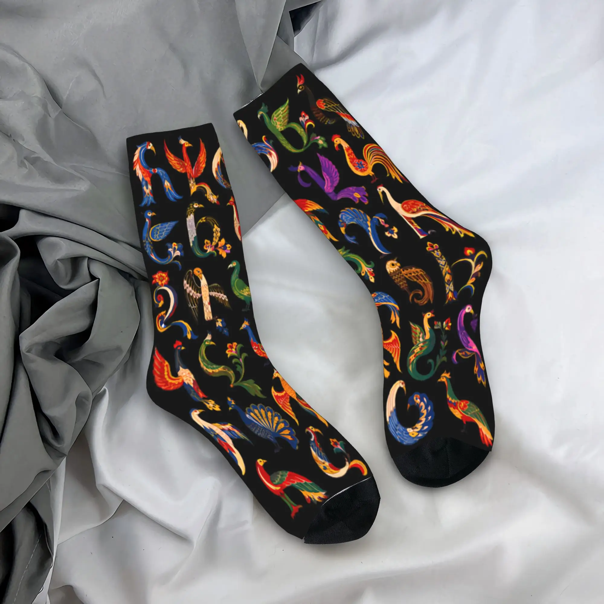 Armenian Alphabet Birds Armenia Symbols  Theme Design Socks Outfits for Men Flexible Stockings