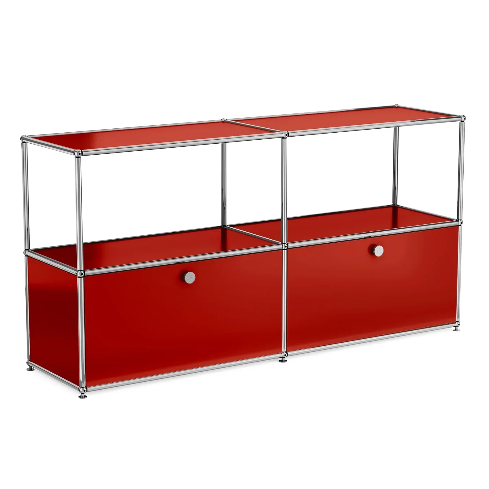

Red Storage Cabinet Sideboard Haller Cabinet Storage Shelf Modular Furniture Stainless Steel Metal Board Living Room Cabinet