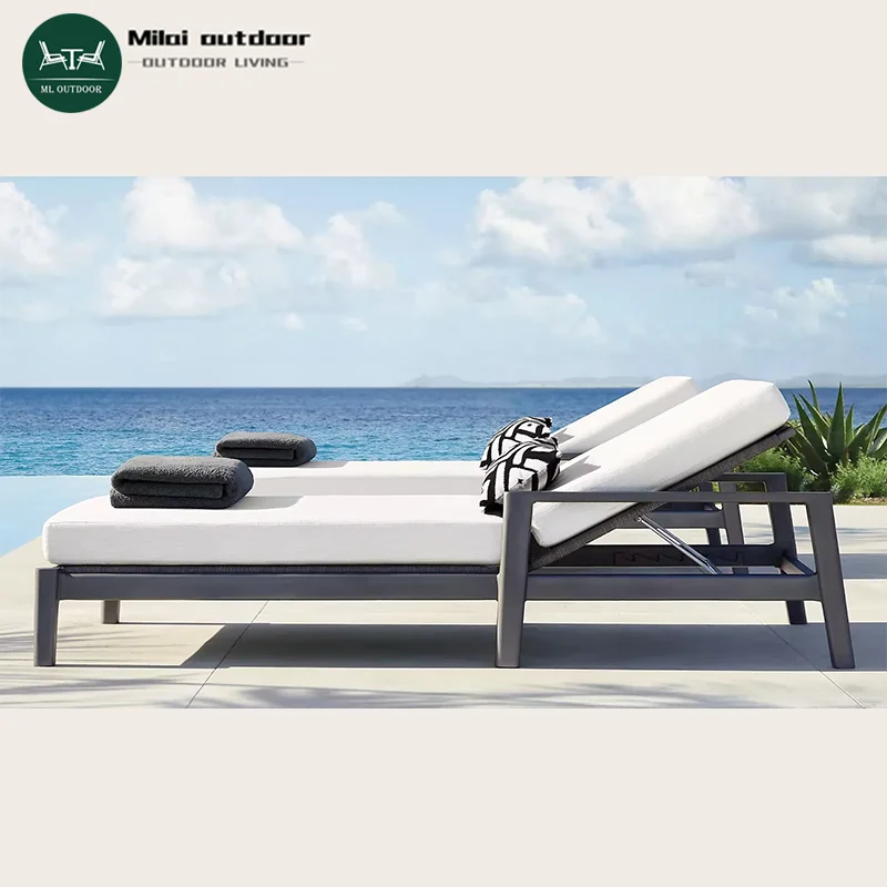 

Factory Hot Selling Outdoor Garden Hotel Waterproof Aluminum Alloy Rattan Chair Balcony Beach Outdoor Bed