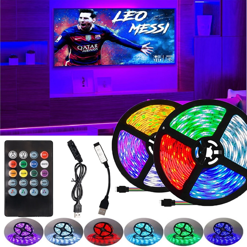 

LED Strip Light Self-adhesive RGB 5V USB Bluetooth APP Control Tape For TV Screen Backlight Bedroom Living Room Decoration Lamp