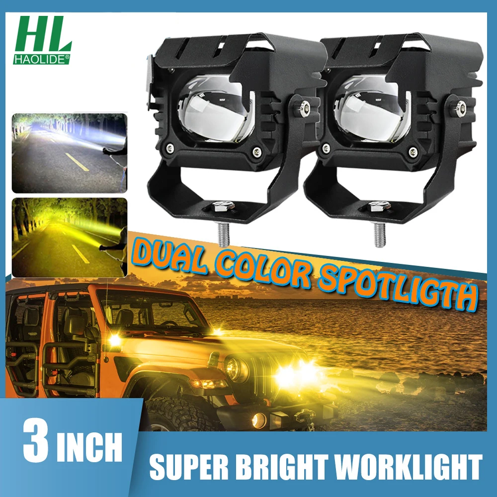 

HAOLIDE Motorcycle Led Driving Spotlight Beam Super Bright Fog Light 4X4 Offroad SUV ATV Tractor Truck Led Light Bar/Work Light