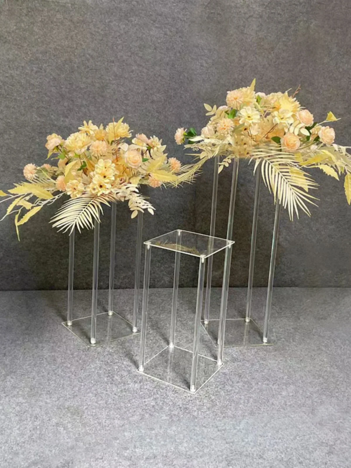 21 new wedding props transparent acrylic square frame wedding table flower stand stage window decoration supplies