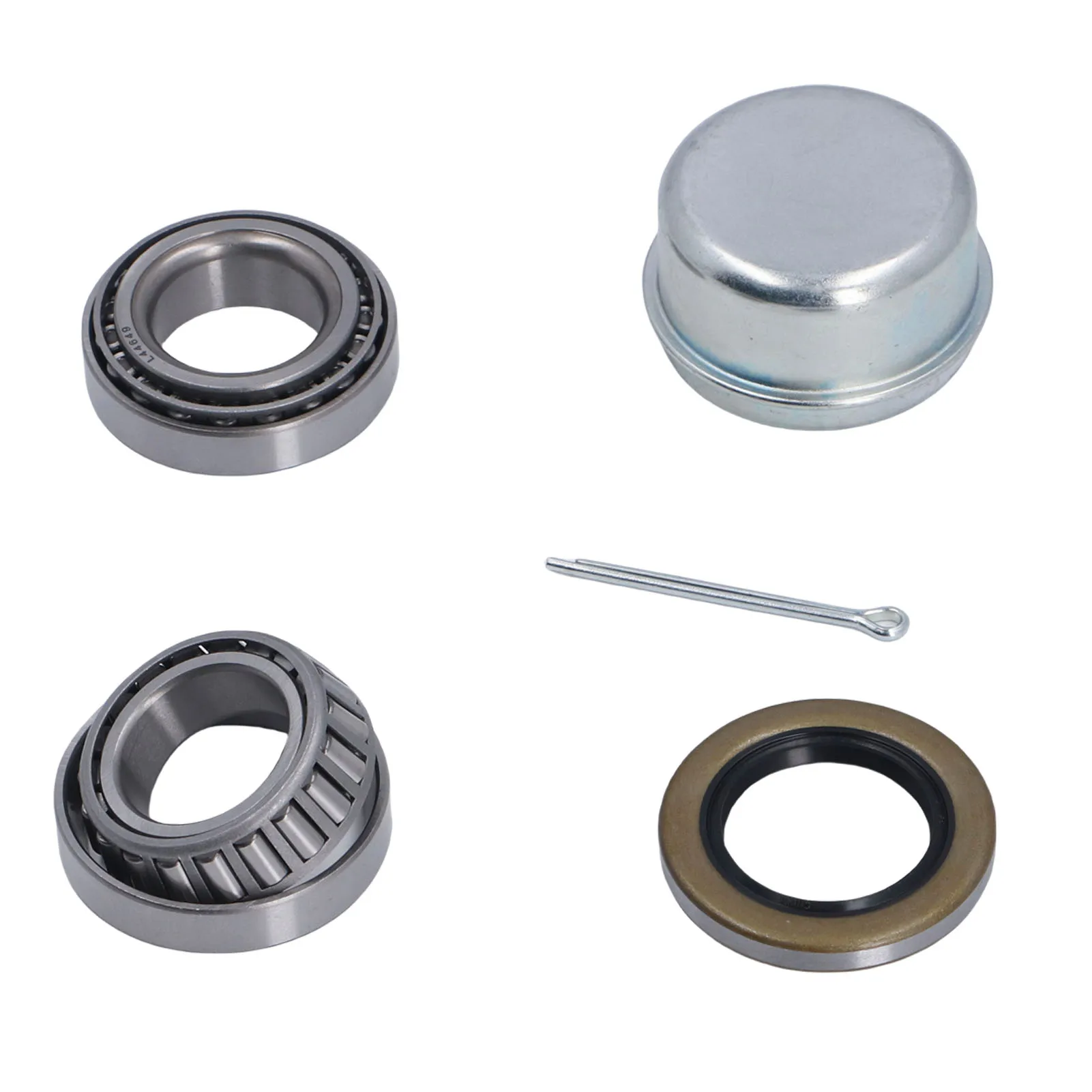 

L44649 Trailer Axle Bearing Kits Double Lip 2 Sets Leakproof Trailer Bearings Kit Quiet Rotating for 1-1/16 Inch Straight Axle
