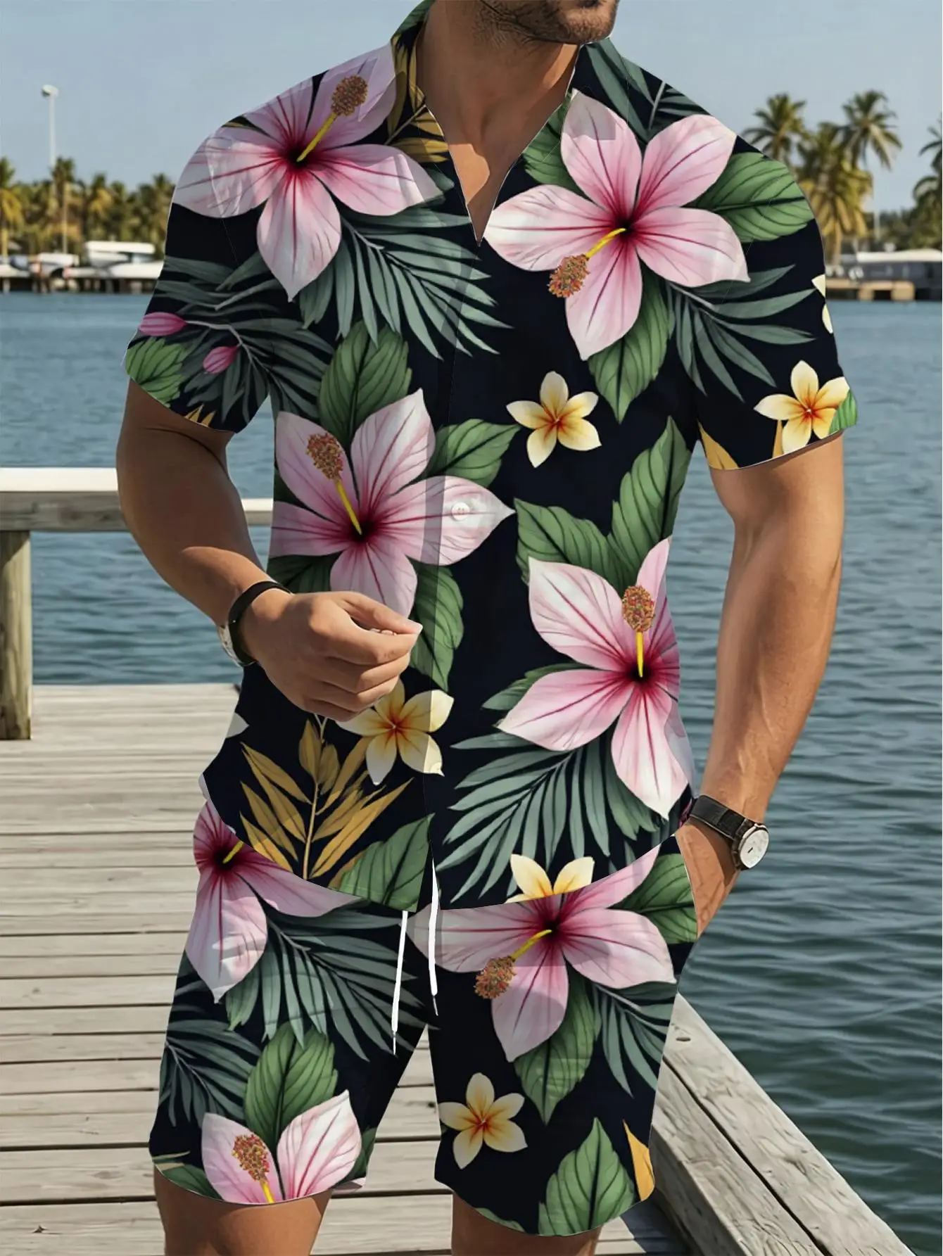 Men's Shirt Sets 2026 Spring/Summer 2 piece set men's suits Suit for man sports two-piece 3D Printed clothing set Graphic