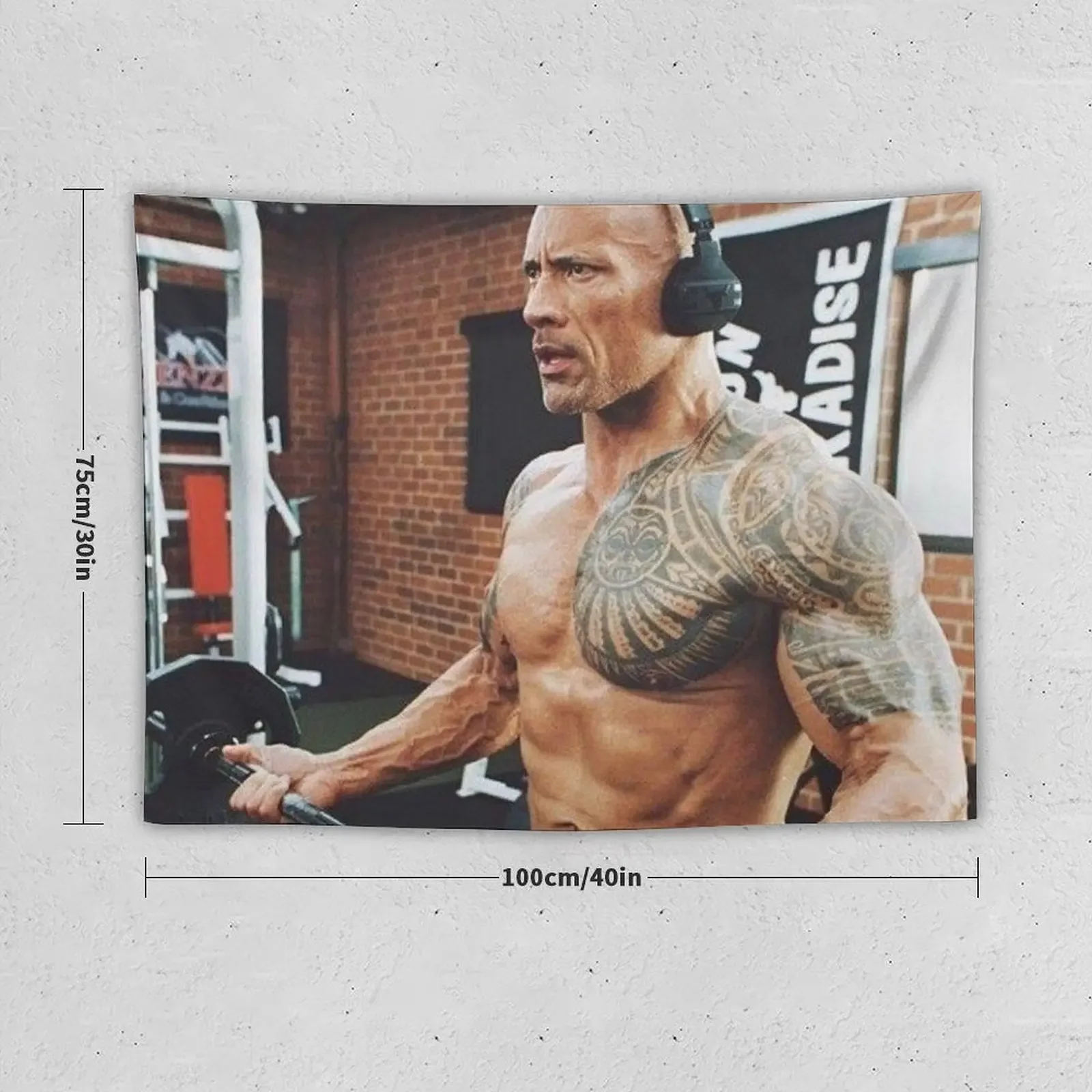 dwayne the rock johnson gym Tapestry Japanese Room Decor Cute Decor Wall Decor Tapestry