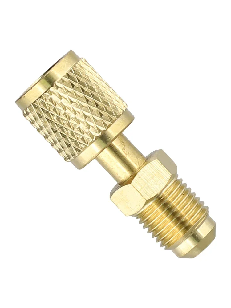 Male Adapter Gold Male 5/16 X F1/4 SAE Ergonomic Construction For Air Conditioning Systems Adapter High Quality