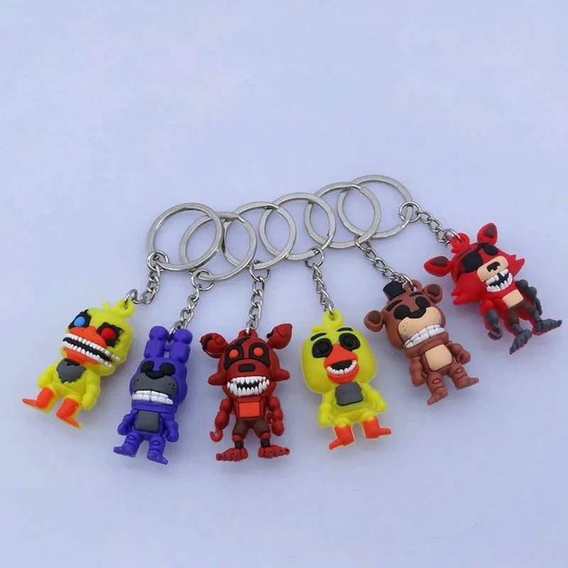 

Five Night Freddy Action Figure FNAF Keychain Toys Golden Foxy Bonnie Fazbear Freddy Plastic Model Collections Gift