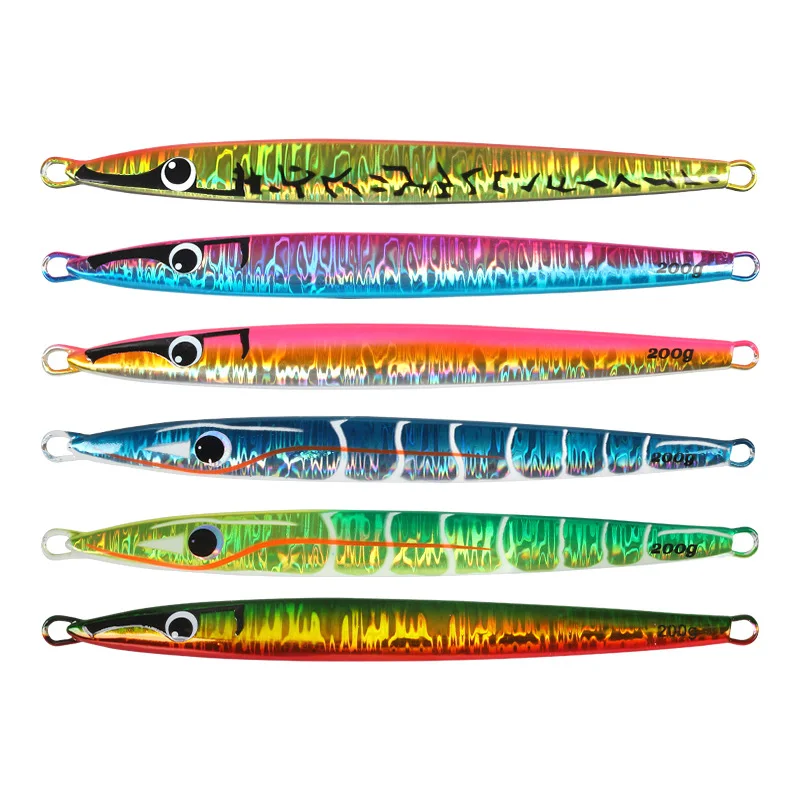 

1pcs Big Jig Fishing Lure 160g 200g Weights UV Fast Sinking Deep-sea Boat Fishing Sardine Slider Jigging for Sea Bass Bait