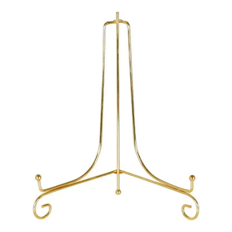 Gold Plated Wrought Iron Plate Holder Display Stand Commemorative Plate Medal Bracket Clock Album Studio Painting Plate Bracket