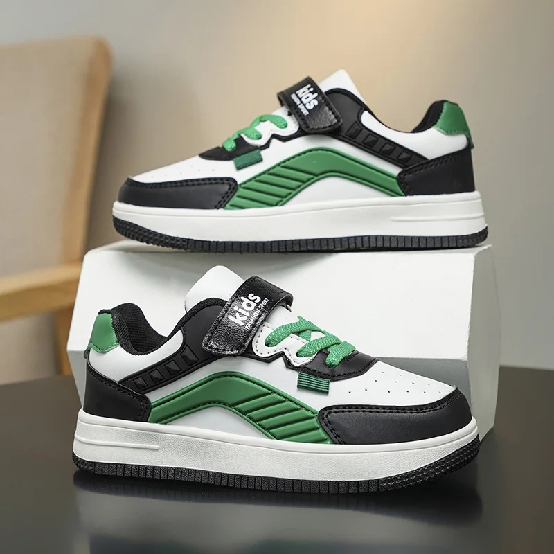 

Kids Sneakers 2025 New Trendy Pu Leather Sports Shoes for Children Casual Running Walking Shoes Boys Girls Fashion Trainers