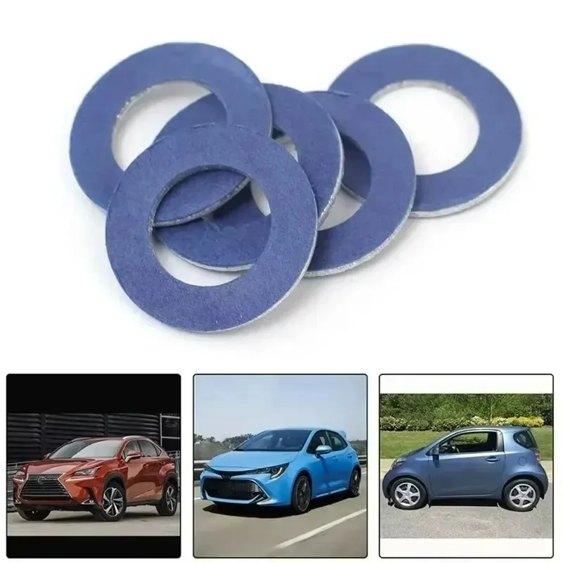 Car Screw Gasket Cars Engine Seal Aluminum Oil Drain Plug Screws Washers Wear Part Replacement Accessories for Toyota 1-100pcs