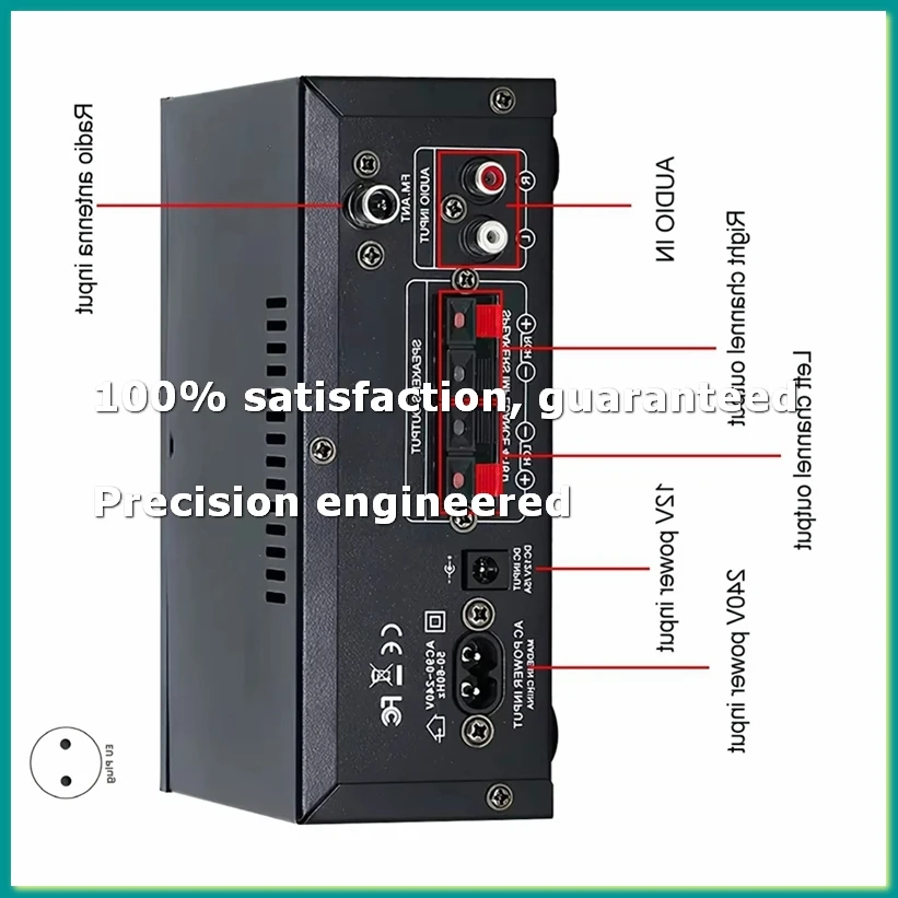

Цифровой усилитель AK45Pro, 2.0-канальный аудиоусилитель для домашнего кинотеатра, Bluetooth, стерео Hi-Fi усилитель звука для автомобиля и караоке (EU)-A86Z