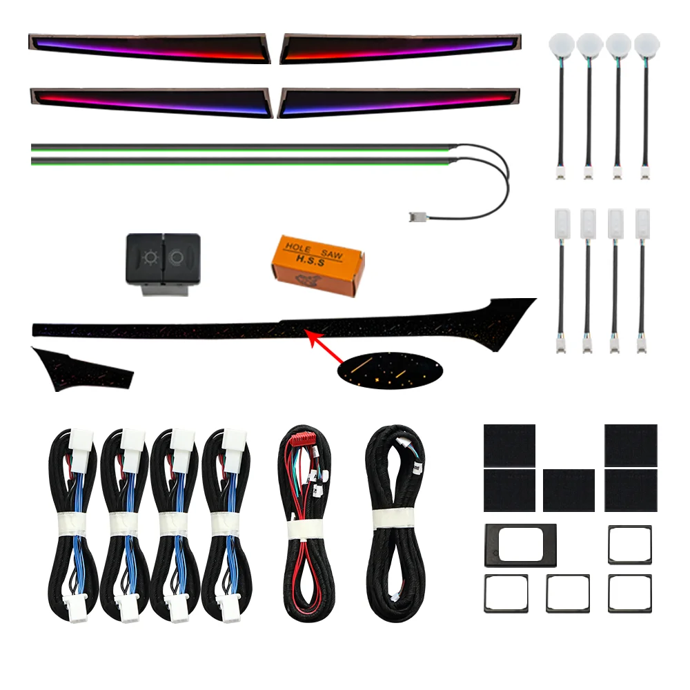 

Suitable for toyota for Hilux LHD RHD LED Symphony 64 Colors Ambient LightReplacement Auto Interior Lighting Environmental