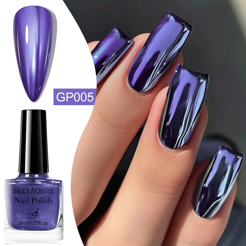 8ml Glass Bottle Water-Based Peel Off Nail Polish Spring Summer Colorful Chrome Nail Art Varnish DIY Manicure No Need Lamp